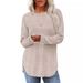 Women's Autumn Loose-Collared Top With High And Low Curved Hem_ecoleips.com