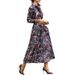 Women's Clothing Fashion Temperament Lapel Mid Length Printed Dress_ecoleips.com