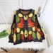 Plus-Size Textured Knit Cardigan – Dopamine-Chic Vegetable Jacquard Oversized Sweater Coat (S-XXL, Warm & Cozy, Boho Lazy Style)_ecoleips.com