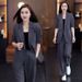 305#TC Plus Size Blazer & Wide-Leg Pants Set – Professional Stretch Suit For Curvy Figures (M-4XL) | Wrinkle-Resistant Polyester Office Wear_ecoleips.com