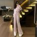 Women's Spring Autumn Sports Suit, Loose Slimming, Stylish Fashionable, Hooded Sweatshirt And Wide-Leg Pants, Casual_ecoleips.com