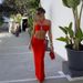 White Halter Neck Bikini Three Piece Set European American Style Sexy Swimsuit Long Dress Two Piece Solid Color Women's Clothing_ecoleips.com