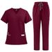 Women’s Clothing New Arrival Doctor Nurse Work Uniform Surgical Gown Surgical Gown Hand Washing Gown Operating Room Straight Pants Solid Color Suit_ecoleips.com
