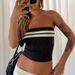 Women's Clothing Knitted Chest Wrap Tops Women's Contrasting Striped Tube Tops Hot Girls Tight Outer Wear_ecoleips.com