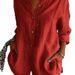 Women's Clothing New Single Breasted Pleated Lapel Shirt Women's Solid Color Roll Up Sleeve Top_ecoleips.com