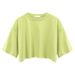 Spice Girl Short Sleeve T-Shirt Women's Summer Heavy Cotton Short Navel Crew Neck Sports Top_ecoleips.com