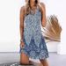 Cross-Border 2023 New European And American Women's Fashion Mid-Length Casual Round-Neck Sleeveless Printed Dress_ecoleips.com