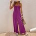 Women's Adjustable Strap Jumpsuit Elegant Solid Color Resort Style_ecoleips.com