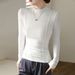 2025 High Elasticity, Skin Friendly Temperament, High-End Design Sense, 2025 Autumn And Winter New Semi High Neck T-Shirt,_ecoleips.com