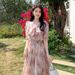European And American Summer Thin Sweet Ruffled Short Sleeve Floral For Women Chiffon Loose Plus Size Gentle Style Dress_ecoleips.com