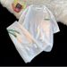 2024 New Hong Kong Style Niche Heart Pattern Summer Loose Short Sleeve Shorts Set For Men And Women Couples Two-Piece_ecoleips.com