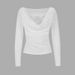 AD885 Women's White Lace T-Shirt With Dropped Collar, Early Autumn Two-Piece Long Sleeve Slim Fit Base Shirt_ecoleips.com