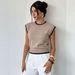 New Autumn And Winter Color-blocked Round-neck Knitted Vest For Women, Loose Sleeveless Sweater Vest, Cross-border_ecoleips.com