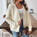 Women's Faux Mink Fur Cardigan With Pearl Buttons - Elegant Knit Open Front Sweater For Autumn Winter (Black/White/Beige)_ecoleips.com