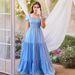 Women's Clothing Commuting Solid Color Square Collar Stitching Long Skirt Dress_ecoleips.com