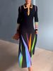 Freeacy Women's Spring And Autumn Stylish Printed Dress Long Sleeve Polo Neck Skinny Middle Length Dresses For Female Adult_ecoleips.com