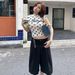 2026 Women's round Neck Polka Dot Letter Print Slim Fit Short Sleeve Top Hot Girl Style Cross Border Trade Trendy Base T-Shirt_ecoleips.com