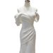 Women's Clothing Simple Forest Style Welcoming Wedding Dress White Slim Satin Fishtail Dress_ecoleips.com