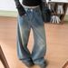 LiLi Apparel Women's Fleece-Lined Starry Galaxy Rhinestone Wide-Leg Jeans 2026 Winter High-Waisted High-End Floor-Length_ecoleips.com