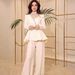 Elegant Rhinestone Blouse & Casual Pants Set - Stylish Women's Two-Piece Outfit For Work & Leisure_ecoleips.com