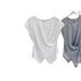Women's Clothing Summer Loose Cross Design Commuting Slim Pullover Short Sleeved Knit Sweater Tops For Women_ecoleips.com