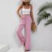 Women's Clothing Spring And Summer New All Match Solid Color Mopping Wide Leg Pants Casual Pants_ecoleips.com