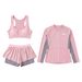Tigerrun Women's Sunscreen Swimsuit Set Long Sleeve Two Piece Swimwear for Surfing Diving Jellyfish Suit Sports Swimming_ecoleips.com