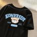 Women's Short Sleeve T-Shirt Pure Cotton off the Shoulder Top Unique Design American High Street Trendy Brand New Summer Style Factory Direct Sales_ecoleips.com