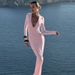 Elegant Sexy Deep V Neck Long Sleeve Bodycon Dress European American Style High Waist Slim Fit Women's Autumn New Arrival_ecoleips.com