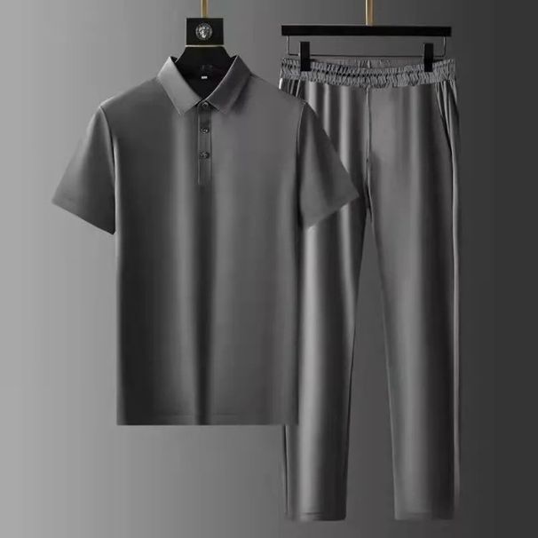 Women's Clothing Ultra Thin Quick Drying Ice Silk Short Sleeve Two Piece Set Comfortable Casual_ecoleips.com