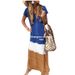 Plus Size Foreign Trade Women's Clothing Hot-Selling Loose Color-Block Patchwork Short-Sleeve European_ecoleips.com