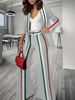 Women's Clothing Striped Color Matching Casual Suit Jacket_ecoleips.com