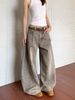 Women's Clothing Retro Splatter Paint Distressed Washed Curved Jeans Women's Regular Fit Denim Spring/Autumn Solid England Style Fashion_ecoleips.com