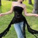 Women's Clothing One Shoulder Wrap Chest Slim Hollow Lace Wave Edge Top_ecoleips.com