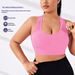 European And American Plus-size Solid Color Sports Bra Vest, Beautiful Back, Shockproof, For Outdoor Running, Yoga,_ecoleips.com