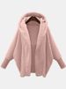 Cozy Fleece Hooded Sweatshirt For Women - Oversized Long Sleeve Pullover, Soft Plush Fabric, Streetwear Casual Wear (White, Pink, Navy, Black, Brown)_ecoleips.com