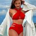 Women's Clothing Nylon Double Sided Cross Bikini Swimsuit Multi Color Spot_ecoleips.com