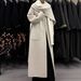 New Contrasting Color Jumpsuit Scarf Double-sided Coat Extended Loose Thickened Warm Wool Coat Women_ecoleips.com