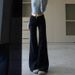 American High Street Black Micro-pull Jeans Women's Summer High-waisted Thin And High Loose Design Straight-leg Pants_ecoleips.com