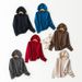 girl Japan Shima Sei Seamless One-piece Full Hooded Knit Soft Skin-friendly Loose Slimming Warm Wool Sweater_ecoleips.com