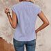 Men's Casual Short Sleeve Shirt Summer Striped Button Down Top Comfortable Polyester V-Neck Relaxed_ecoleips.com