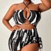 Sexy Mesh Bikini Set For Women - High Waist Swimwear With Halter Neck, One-Piece Bathing Suit For Beach Plus Size Swimwear For Summer Vacation_ecoleips.com