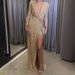 Elegant V-Neck Sequin Dress For Women - Glamorous Long Sleeve Bodycon Maxi Dress For Evening & Party Wear_ecoleips.com