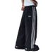 Women's Clothing Retro Personality Street Jeans Striped Design Straight Wide Leg Pants Loose Casual Pants_ecoleips.com