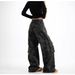 American Retro Multi-pocket Versatile Camouflage Cargo Pants, Loose Straight Wide-leg Jeans For Women, New Style_ecoleips.com