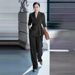 Women's Elegant Tie Waist Suit Set Solid Color Autumn/Winter New Cross Border E Commerce European And American Style_ecoleips.com