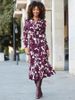 Women's Printed Button Twist-Fit Long-Sleeved Dress For Autumn And Winter_ecoleips.com