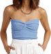 Women's Clothing Solid Color Cross Knitted Tube Top Twist Sexy Tight Vest Hot Girl Shorts Top_ecoleips.com