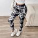 Women's High Waist Lambswool Printed Leggings Winter Fleece Lined Thick Outerwear Pockets Warm Cotton Pants Extra Thick_ecoleips.com