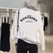 Women's Pure Cotton round Neck Pullover Sweatshirt Autumn Winter Printed Fleece Lined Thickened Letter Trendy Loose Outerwear Top_ecoleips.com